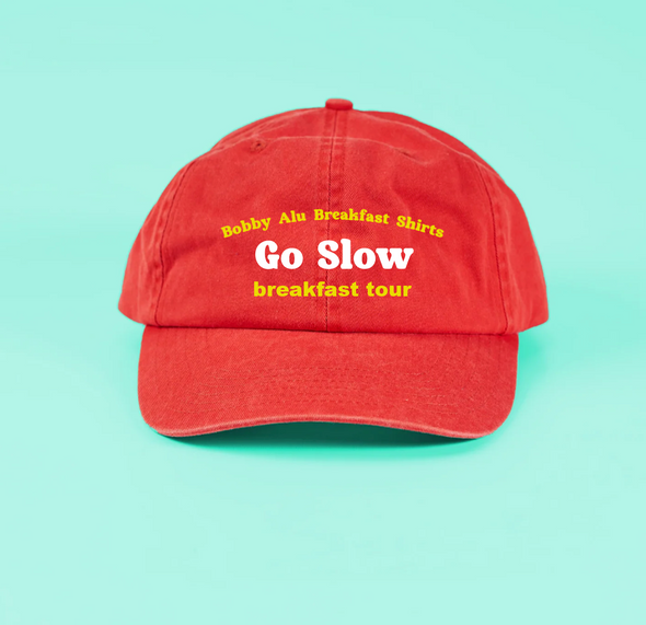 Go slow (BOBBY ALU INSPIRED) - red Dad Cap -  (pre sale)