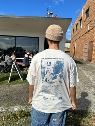 Bobby Alu x Breakfast Shirts Tour Tee (blue print)