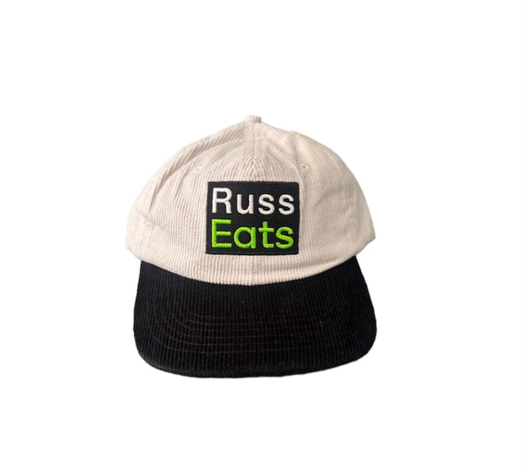 White Corduroy Hat - Russ Eats